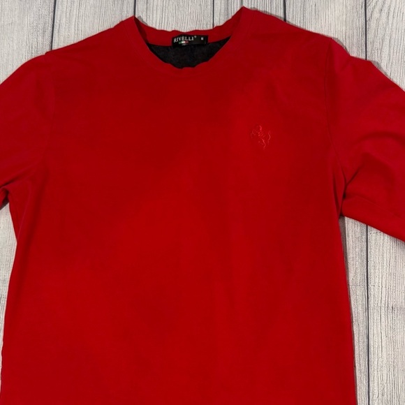RIVELLI men Red Long Sleeve stretch Tee shirt/size M - Picture 7 of 8